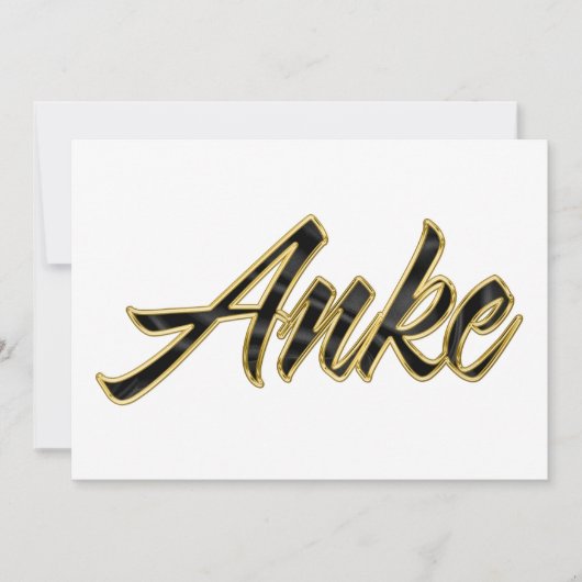 Anke black gold Lettering Karte カード (正面)