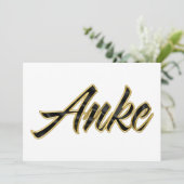 Anke black gold Lettering Karte カード (スタンド正面)