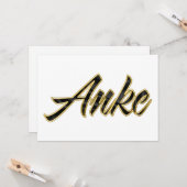 Anke black gold Lettering Karte カード (正面/裏面インサイチュ)