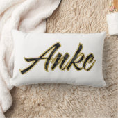 Anke black gold Lettering Kissen Deko ランバークッション (ブランケット)