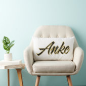 Anke black gold Lettering Kissen Deko ランバークッション (椅子)