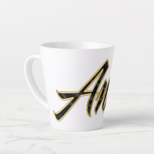 Anke black gold Lettering Latte Tasse カフェラテマグ (左アングル)