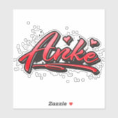Anke red Heart Graffiti Aufkleber Sticker シール (シート)