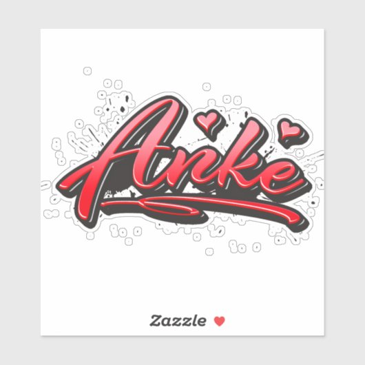 Anke red Heart Graffiti Aufkleber Sticker シール (シート)