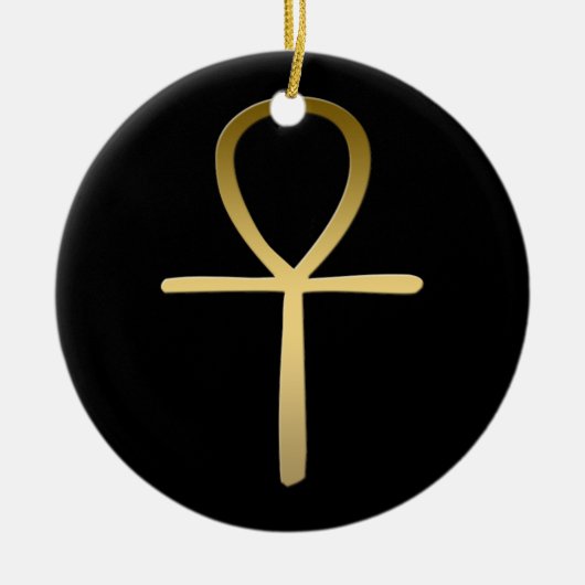 Ankhの十字のエジプトの記号 セラミックオーナメント (正面)