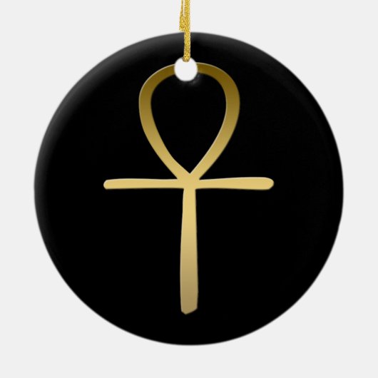 Ankhの十字のエジプトの記号 セラミックオーナメント (裏面)