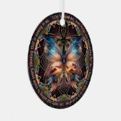Ankh蝶の生命シンボルのマンダラ肯定 メタルオーナメント (正面右)