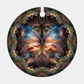 Ankh蝶の生命シンボルのマンダラ肯定 メタルオーナメント (裏面)