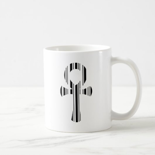 ANKH記号バーコード アンクスのバーコードデザイン コーヒーマグカップ (右)