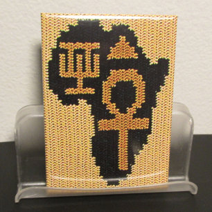 Ankh Africa Symbolsナチュラルアーティザンクロシェプリント マグネット