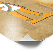 Ankh Key Of Life On Hieroglyph フォトプリント (角)