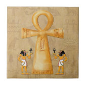 Ankh Key Of Life On Hieroglyph Ceramic Tile タイル (正面)