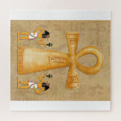 Ankh Key Of Life On Hieroglyph Jigsaw Puzzle ジグソーパズル (横)