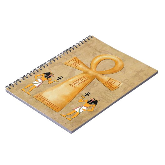 Ankh Key Of Life On Hieroglyph Notebook ノートブック (左側)