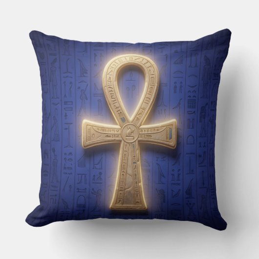 Ankh Symbol Bedeutung – Schlüssel des Lebens クッション (正面)