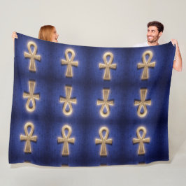 Ankh Symbol Bedeutung – Schlüssel des Lebens フリースブランケット