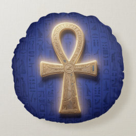 Ankh Symbol Bedeutung – Schlüssel des Lebens ラウンドクッション