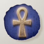 Ankh Symbol Bedeutung – Schlüssel des Lebens ラウンドクッション (裏面)