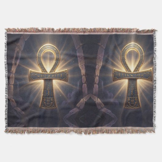 Ankh Symbol Bedeutung – Schlüssel des Lebens´12 スローブランケット (正面)