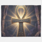 Ankh Symbol Bedeutung – Schlüssel des Lebens´12 フリースブランケット (正面(横))