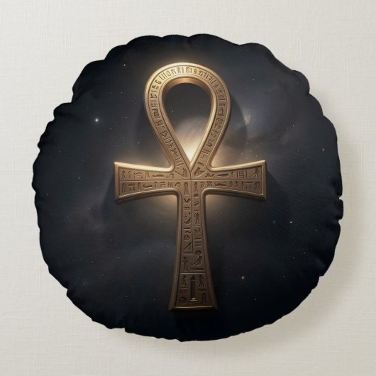 Ankh Symbol Bedeutung – Schlüssel des Lebens´2 ラウンドクッション (正面)