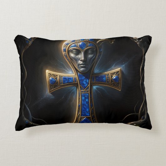 Ankh Symbol Bedeutung – Schlüssel des Lebens´3 アクセントクッション (正面)