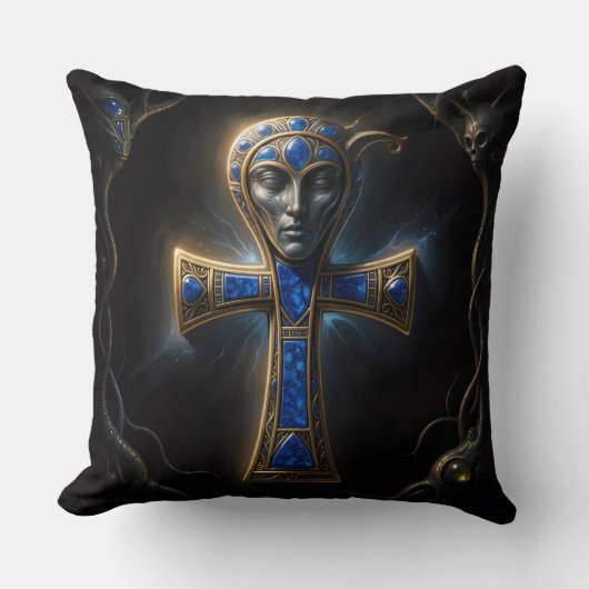 Ankh Symbol Bedeutung – Schlüssel des Lebens´3 クッション (正面)