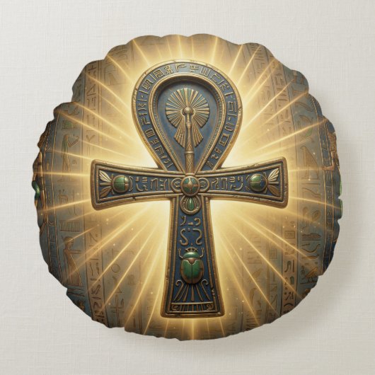 Ankh Symbol Bedeutung – Schlüssel des Lebens´4 ラウンドクッション (正面)