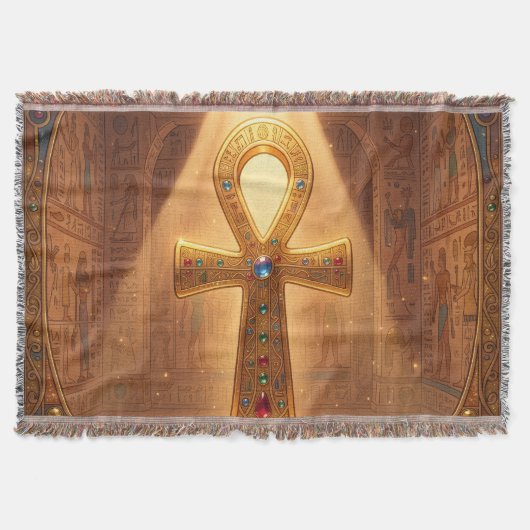 Ankh Symbol Bedeutung – Schlüssel des Lebens´6 スローブランケット (正面)