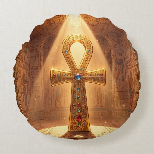 Ankh Symbol Bedeutung – Schlüssel des Lebens´6 ラウンドクッション (正面)