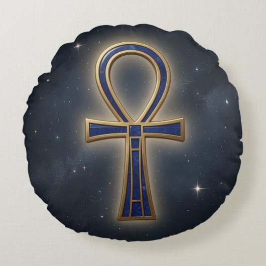 Ankh Symbol Bedeutung – Schlüssel des Lebens´7 ラウンドクッション (正面)
