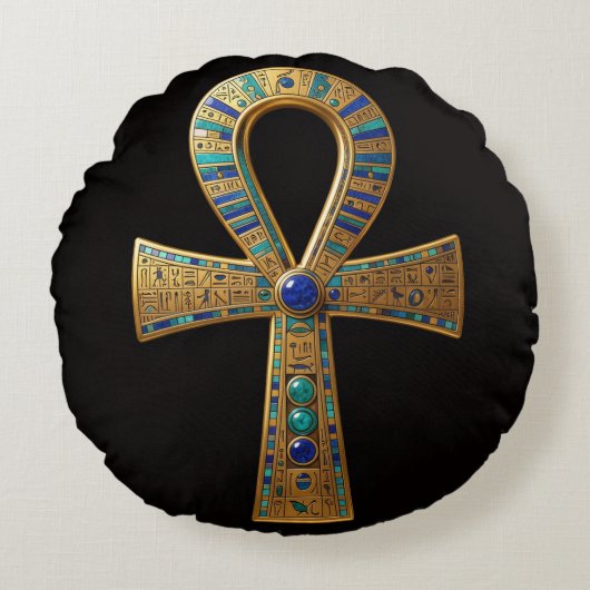 Ankh Symbol Bedeutung – Schlüssel des Lebens´8 ラウンドクッション (正面)