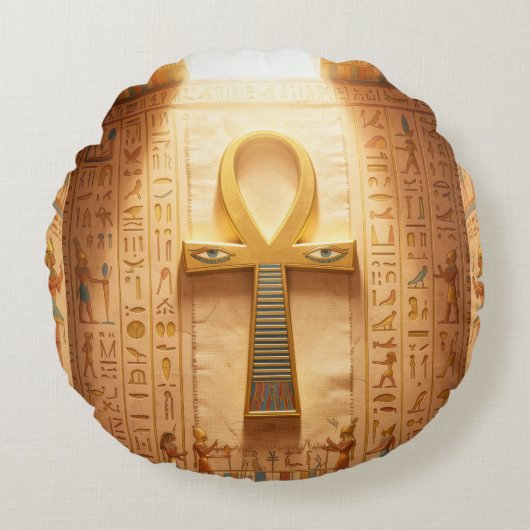Ankh Symbol Bedeutung – Schlüssel des Lebens´9 ラウンドクッション (正面)
