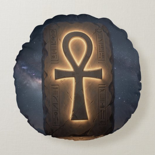 Ankh Symbol Meaning – Key of Life´12 ラウンドクッション (正面)