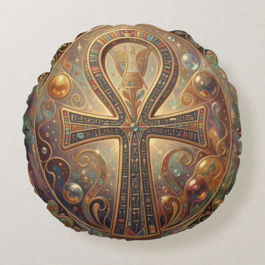 Ankh Symbol Meaning – Key of Life´2 ラウンドクッション (正面)