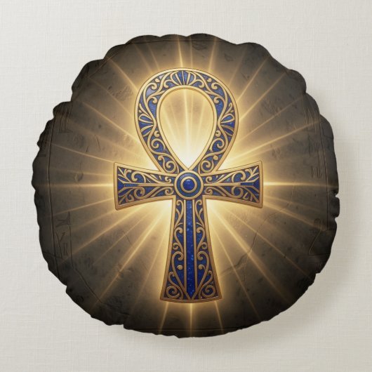 Ankh Symbol Meaning – Key of Life´4 ラウンドクッション (正面)