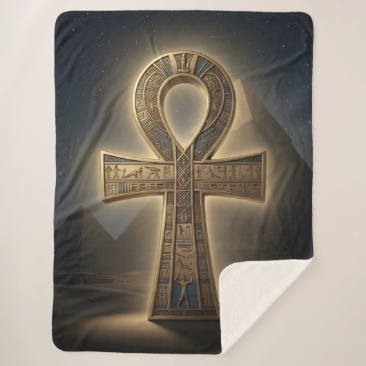 Ankh Symbol Meaning – Key of Life´6 シェルパブランケット (正面)