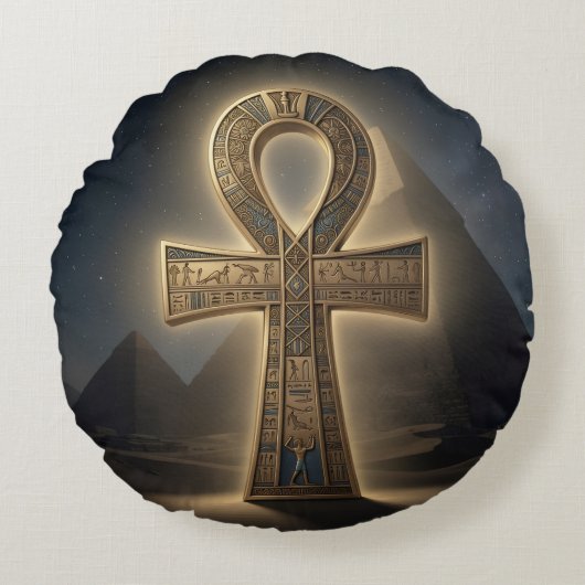 Ankh Symbol Meaning – Key of Life´6 ラウンドクッション (正面)