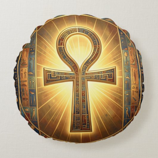 Ankh Symbol Meaning – Key of Life´7 ラウンドクッション (正面)