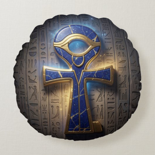 Ankh Symbol Meaning – Key of Life´8 ラウンドクッション (正面)