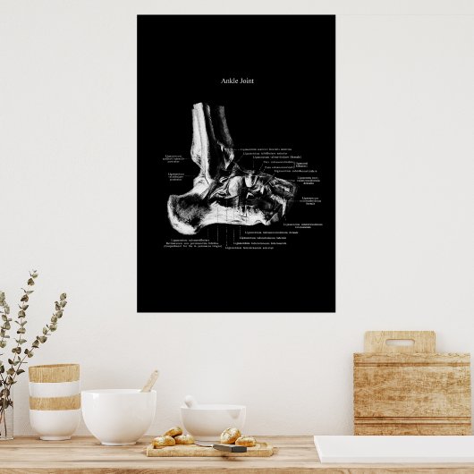 Ankle Joint Anatomy Orthopedic Decor ポスター (キッチン)