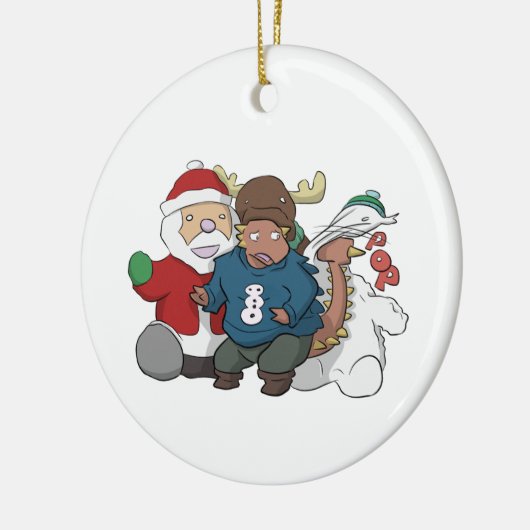 AnkylosaurusのクリスマスのInflatablesのオーナメント セラミックオーナメント (左)