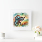 Ankylosaurus 170624AREF117 - Watercolor スクエア壁時計 (ホーム)