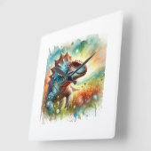 Ankylosaurus 170624AREF117 - Watercolor スクエア壁時計 (傾斜)