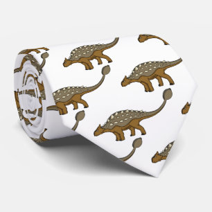 Ankylosaurus armoured dinosaur illustration ネクタイ
