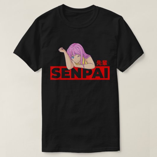 Anmie Aesthetic Senpai Waifu  Tシャツ (デザイン正面)