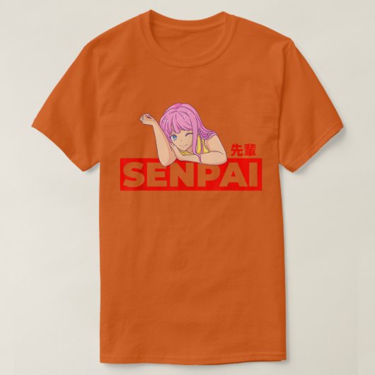 Anmie Aesthetic Senpai Waifu  Tシャツ (デザイン正面)