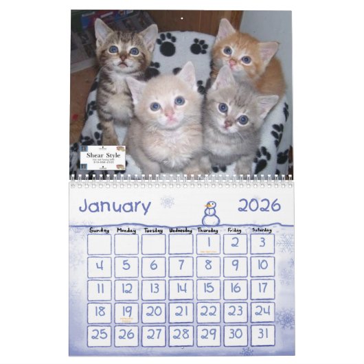 ANML-RESQ カレンダー (1月 2026)