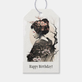 Anmutige japanische Geisha -  ギフトタグ