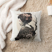 Anmutige japanische Geisha -  クッション (ブランケット)